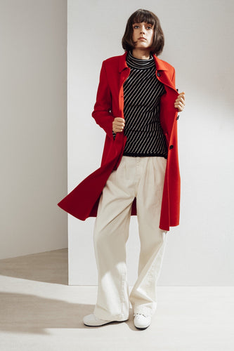 Eve Double-face Cashmere Car Coat Red| 22 Factor | ECO-LUXE knitwear 