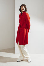 Load image into Gallery viewer, Eve Double-face Cashmere Car Coat Red| 22 Factor | ECO-LUXE knitwear 
