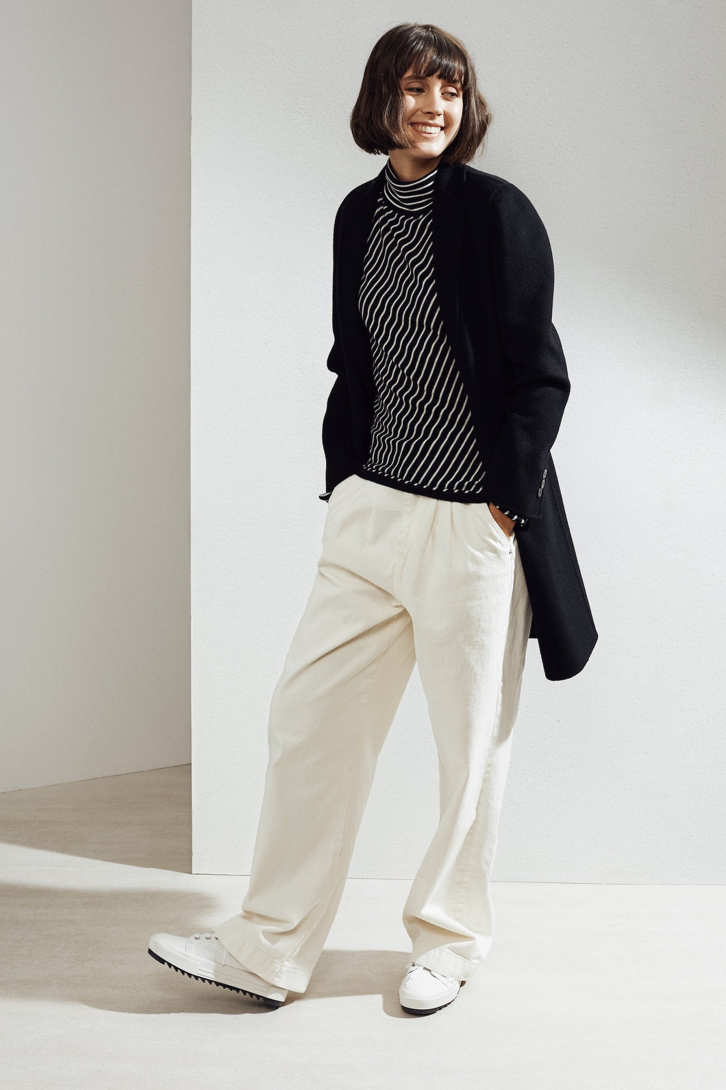 Sophie Double-faced Cashmere Tailored Coat Black