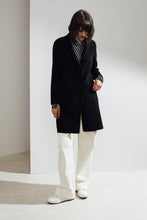 Load image into Gallery viewer, Sophie Double-face Cashmere Tailored Coat Black| 22 Factor | ECO-LUXE knitwear 
