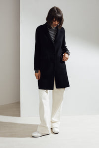 Sophie Double-face Cashmere Tailored Coat Black| 22 Factor | ECO-LUXE knitwear 