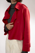 Load image into Gallery viewer, Aria Double-faced Cashmere Double Breasted Military Coat Red
