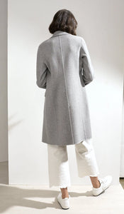 Sophie Double-faced Cashmere Tailored Coat Grey/Pink