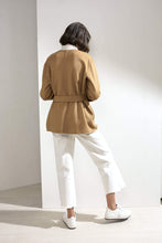 Load image into Gallery viewer, Alda Reversible Double-faced Cashmere Wrap Coat Camel
