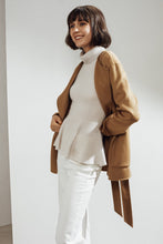 Load image into Gallery viewer, Alda Reversible Double-face Cashmere Wrap Coat Camel | 22 Factor | ECO-LUXE knitwear 
