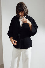 Load image into Gallery viewer, Haley Double-face Cashmere Wrap Coat Black| 22 Factor | ECO-LUXE knitwear 
