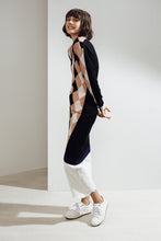 Load image into Gallery viewer, Lucia Asymmetric Argyle Tunic Black| 22 Factor | ECO-LUXE knitwear 
