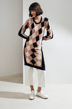 Load image into Gallery viewer, Lucia Asymmetric Argyle Tunic Black| 22 Factor | ECO-LUXE knitwear 
