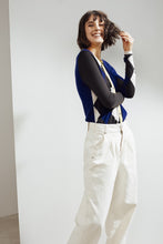 Load image into Gallery viewer, Lumi Argyle Cardigan Ultramarine | 22 Factor | ECO-LUXE knitwear 
