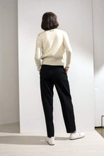 Load image into Gallery viewer, Personalized Garnet Embroidered Cashmere Cardigan White/Black
