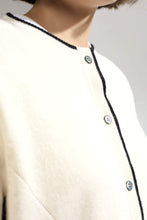 Load image into Gallery viewer, Personalized Garnet Embroidered Cashmere Cardigan White/Black
