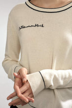 Load image into Gallery viewer, Personalized Paloma Embroidered Cashmere Sweater White/Black
