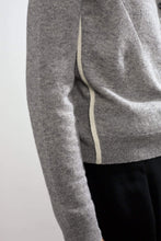 Load image into Gallery viewer, Personalized Garnet Embroidered Cashmere Cardigan Grey/Ivory
