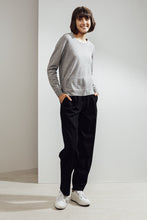 Load image into Gallery viewer, Paloma Embroidered Cashmere Sweater Grey/Ivory| 22 Factor | ECO-LUXE knitwear 
