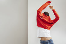 Load image into Gallery viewer, Alba Embroidered Merino Top Red| 22 Factor | ECO-LUXE knitwear 
