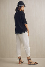 Load image into Gallery viewer, Riley Collared Knit Top Black | 22 Factor
