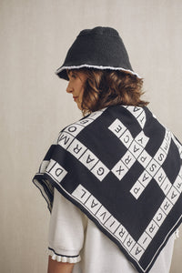 Inflight Crossword Scarf Black X White | 22 Factor