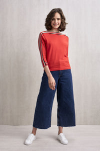 Eden Boat Neck Top Red