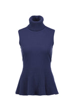 Load image into Gallery viewer, Daphne Sleeveless Cashmere Top Navy | 22 Factor | ECO-LUXE knitwear 

