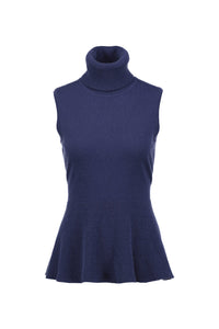 Daphne Sleeveless Cashmere Top Navy | 22 Factor | ECO-LUXE knitwear 