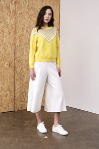 Dorothy Multi-Colour Chevron Knit Top Lemon Yellow