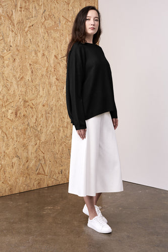 Selene Cashmere Back Twist Pullover Black | 22 Factor | ECO-LUXE knitwear 