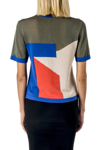 Sheer Panel T-shirt in Mint/ Khaki