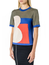 Load image into Gallery viewer, Sheer Panel T-shirt in Mint/ Khaki
