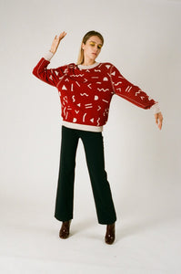 Unisex Reversable Sweater Red/Beige