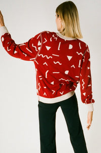 Unisex Reversable Sweater Red/Beige