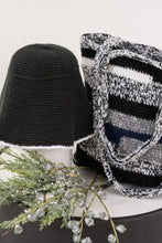 Load image into Gallery viewer, 22 Factor | Hello Sunshine! Crochet Hat &amp; Handbag Grey Black Gift Set
