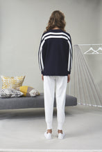 Load image into Gallery viewer, Eos Back Striped Sweater Black | 22 Factor | ECO-LUXE knitwear
