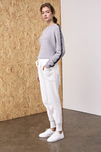 Load image into Gallery viewer, Bia Merino Contrast Ties Crew Melange Grey  | 22 Factor | ECO-LUXE knitwear 
