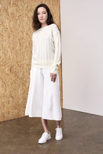 Load image into Gallery viewer, Katie Dimensional Cable Merino Crew Ivory | 22 Factor | ECO-LUXE knitwear 
