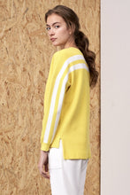 Load image into Gallery viewer, Eos Back Striped Sweater Yellow | 22 Factor | ECO-LUXE knitwear
