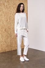 Load image into Gallery viewer, Brizo Até Mesh Sleeve Panel Sweater White | 22 Factor | ECO-LUXE knitwear
