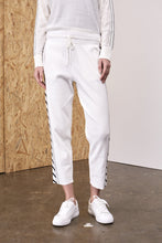 Load image into Gallery viewer, Calypso Linear Knitted Track Suit Pants White | 22 Factor | ECO-LUXE knitwear
