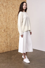Load image into Gallery viewer, Selene Cashmere Back Twist Pullover Ivory  | 22 Factor | ECO-LUXE knitwear 
