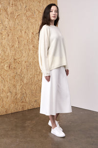 Selene Cashmere Back Twist Pullover Ivory  | 22 Factor | ECO-LUXE knitwear 