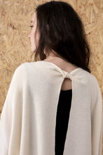 Load image into Gallery viewer, Selene Cashmere Back Twist Pullover Ivory | 22 Factor | ECO-LUXE knitwear 
