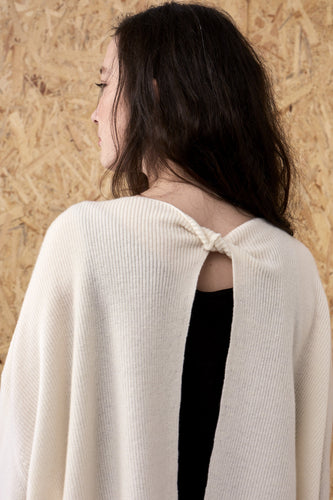 Selene Cashmere Back Twist Pullover Ivory | 22 Factor | ECO-LUXE knitwear 