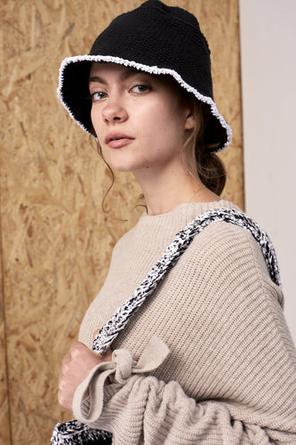 Mina Crochet Hat Black | 22 Factor | ECO-LUXE knitwear