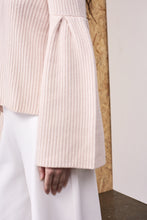 Load image into Gallery viewer, Hestia Flared Sleeve Cropped Top Champagne Pink | 22 Factor | ECO-LUXE knitwear 
