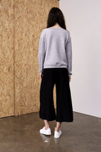 Load image into Gallery viewer, Katie Dimensional Cable Merino Crew Melange Grey | 22 Factor | ECO-LUXE knitwear 
