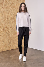 Load image into Gallery viewer, Bia Merino Contrast Ties Crew Oyster | 22 Factor | ECO-LUXE knitwear 
