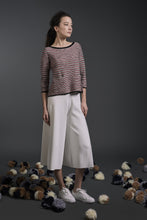 Load image into Gallery viewer, Thalia Textured Stripe Top Pink Mix l 22 Factor | ECO-LUXE knitwear 
