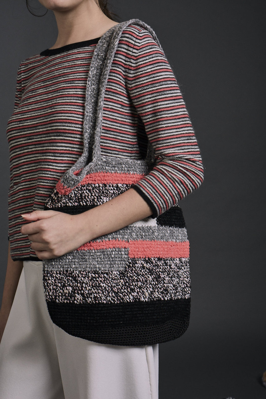  Iris Knitted Handbag Schausse Pink Mix  | 22 Factor | ECO-LUXE knitwear