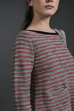 Load image into Gallery viewer, Thalia Textured Stripe Top Pink Mix l 22 Factor | ECO-LUXE knitwear 
