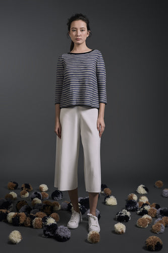 Thalia Textured Stripe Top Blue Mix | 22 Factor | ECO-LUXE knitwear 