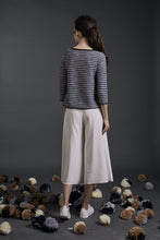 Load image into Gallery viewer, Thalia Textured Stripe Top Blue Mix | 22 Factor | ECO-LUXE knitwear 
